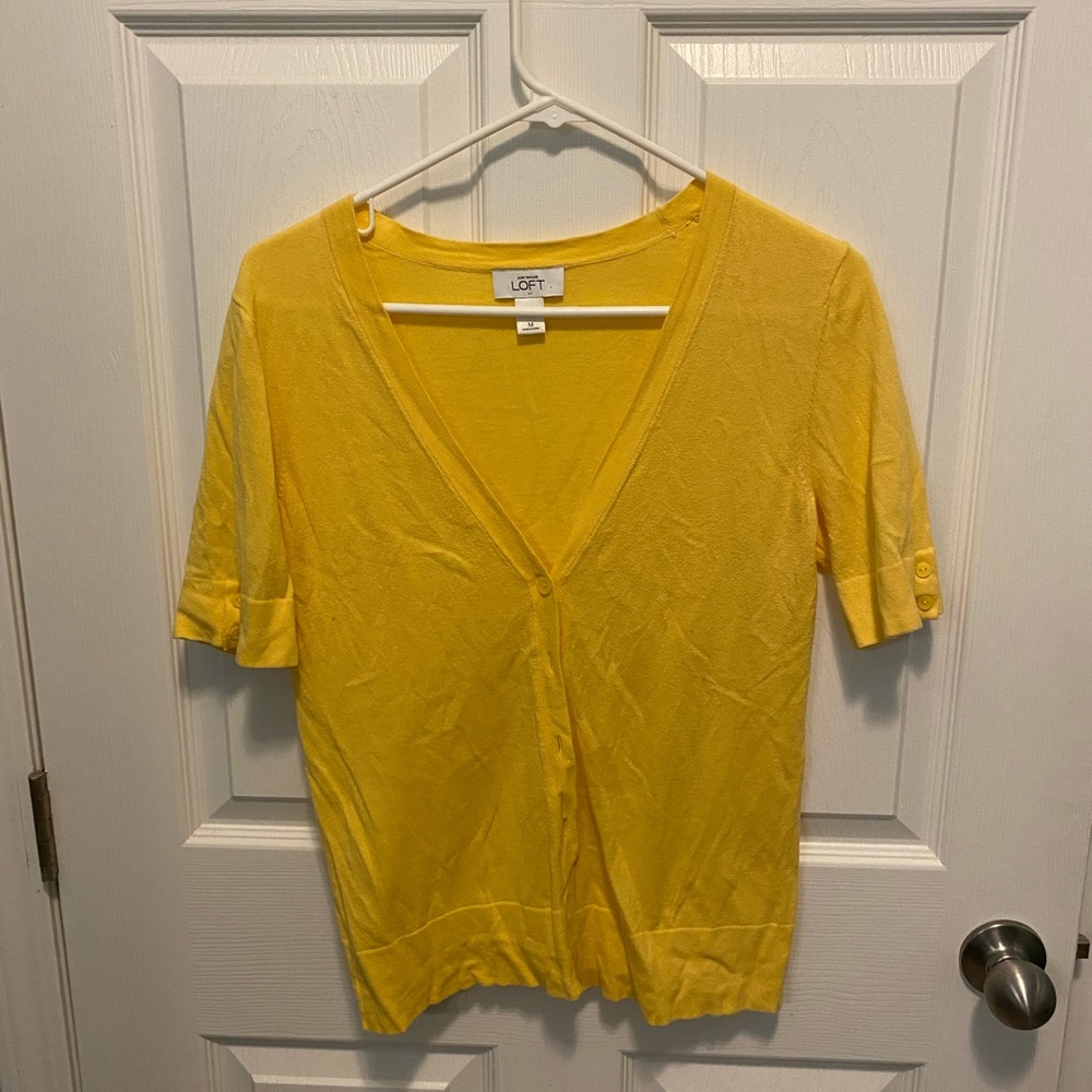 Short sleeve yellow cardigan
